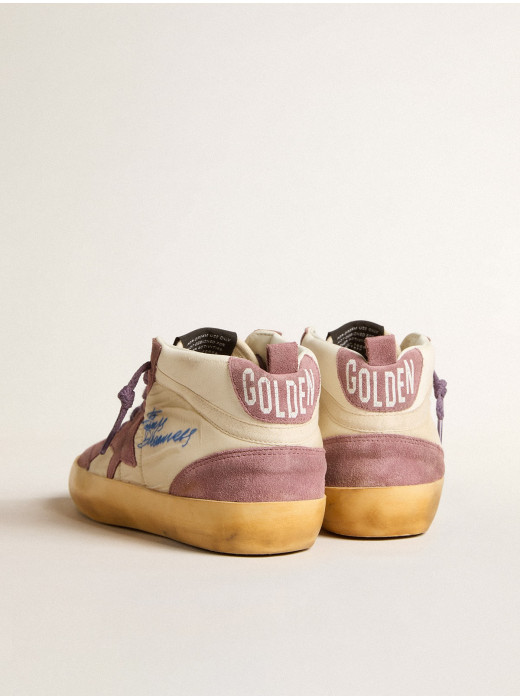 Women’s Mid Star LAB in nylon and nappa with mauve suede star