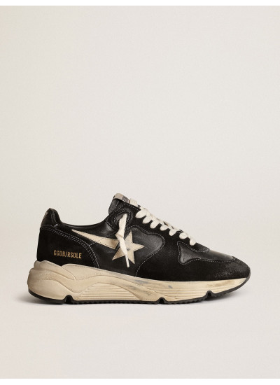 Women's Running Sole in black nappa and suede