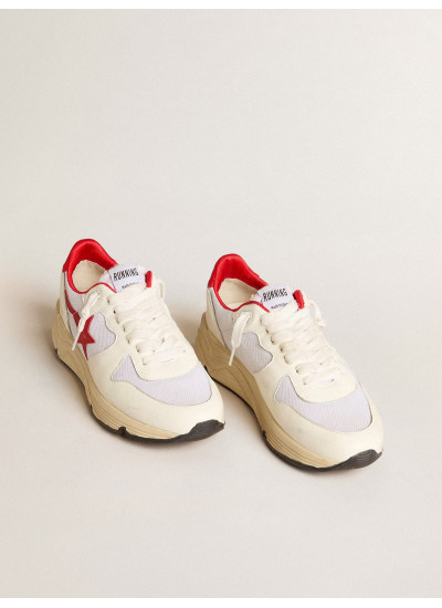 Running Sole LTD in white nappa and nylon with a red leather star