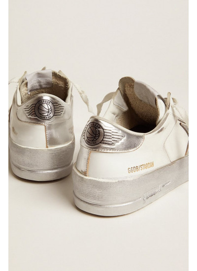 Stardan sneakers with silver metallic leather star and heel tab