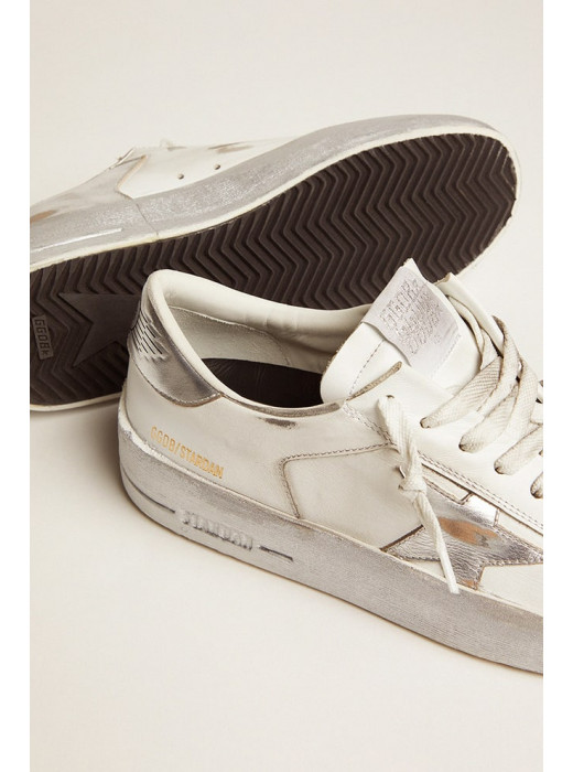 Stardan sneakers with silver metallic leather star and heel tab