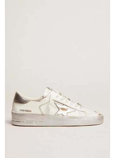 Stardan sneakers with silver metallic leather star and heel tab