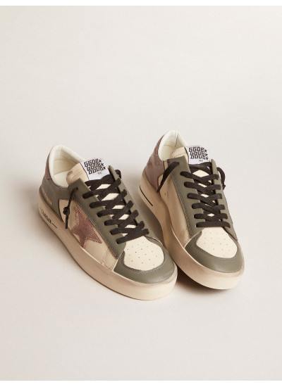 Women’s Stardan LTD in gray leather with a pink leather star and heel tab