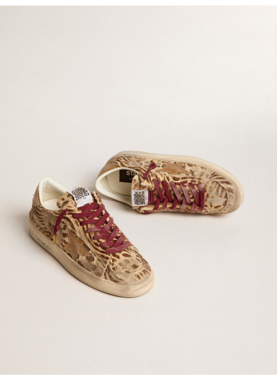 Women's Stardan LTD in animal-print pony skin with gold glitter star
