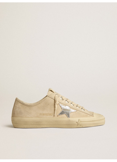 Women’s V-Star in pearl suede with silver metallic leather star