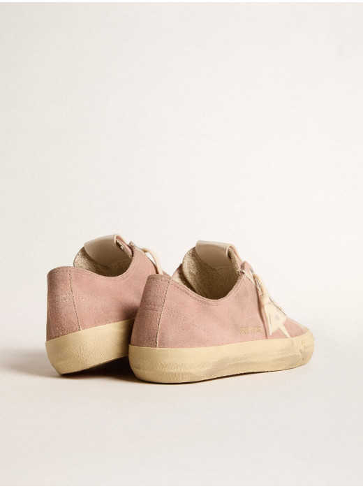 V-Star in pink suede with cream leather star
