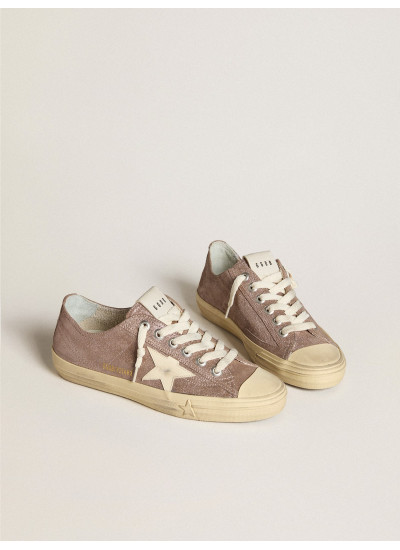 V-Star in light brown metallic suede with cream leather star