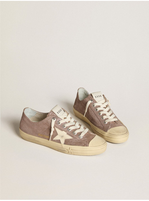 V-Star in light brown metallic suede with cream leather star