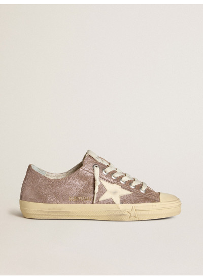 V-Star in light brown metallic suede with cream leather star