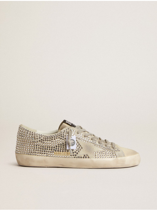 Super-Star in nubuck with Swarovski crystals and ice-gray suede star