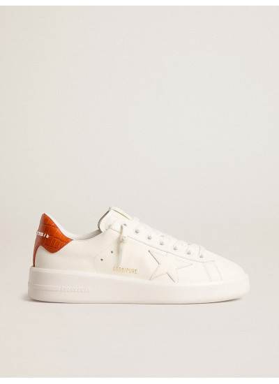 Women’s Purestar with white leather star and orange heel tab