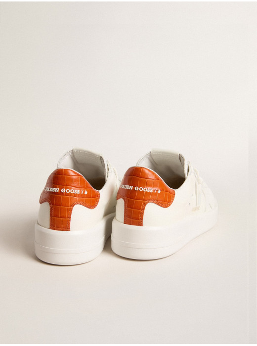 Women’s Purestar with white leather star and orange heel tab