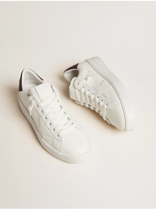 Purestar with white leather star and plum leather heel tab