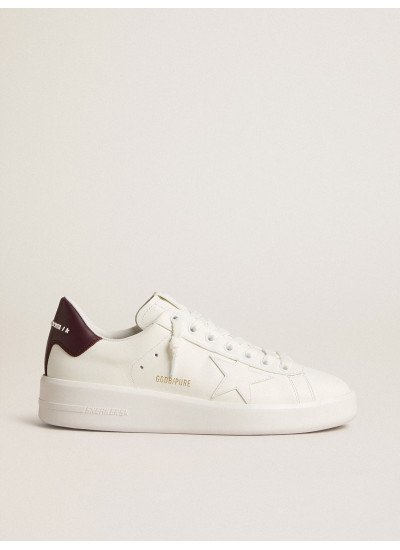 Purestar with white leather star and plum leather heel tab