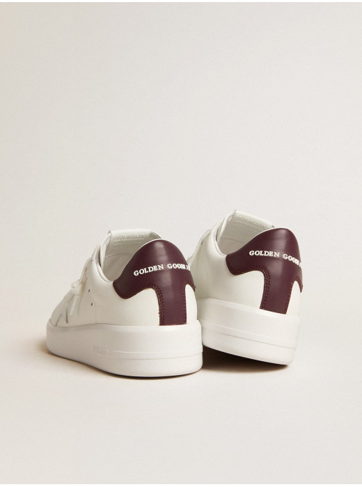 Purestar with white leather star and plum leather heel tab