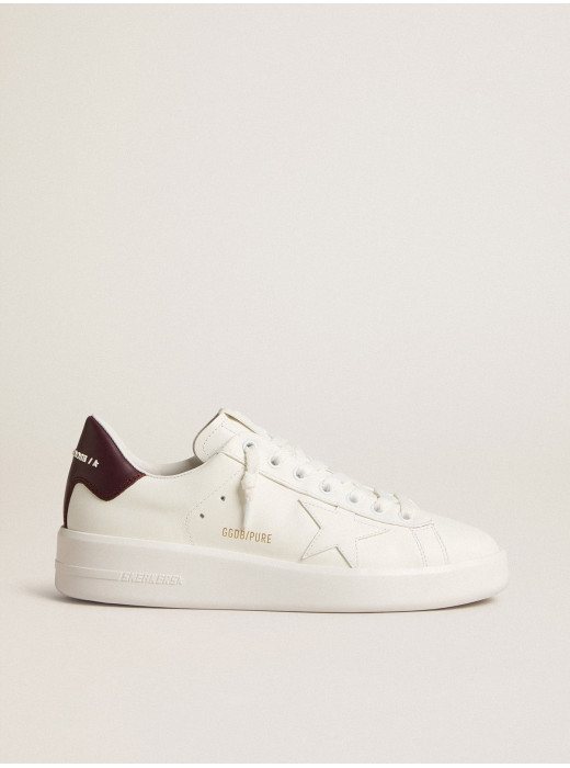 Purestar with white leather star and plum leather heel tab