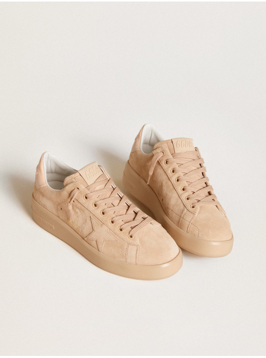 Purestar in suede with suede star and light pink leather heel tab