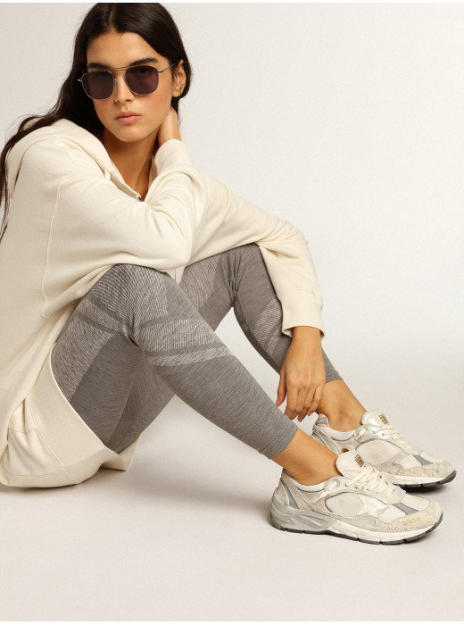 Women's Dad-Star in white mesh and suede