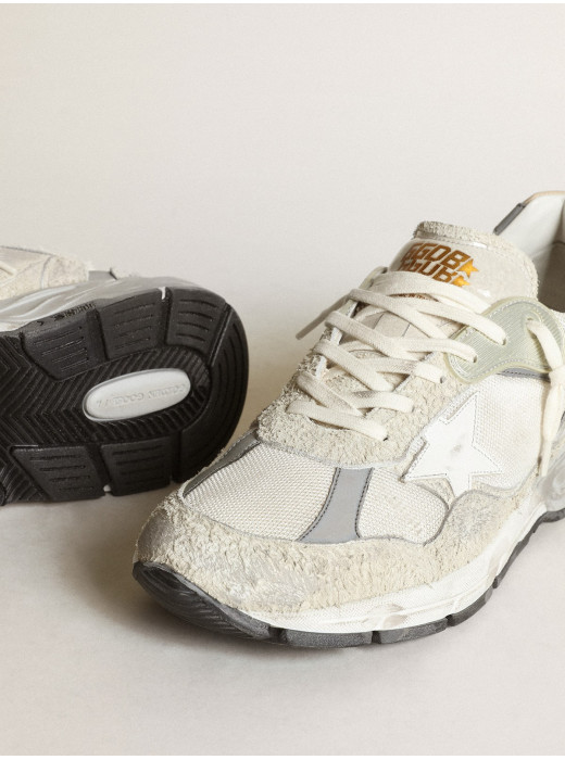 Women's Dad-Star in white mesh and suede