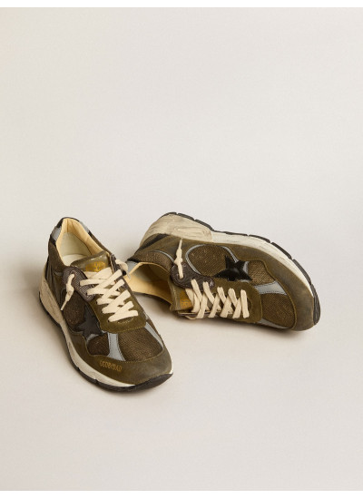 Women’s Dad-Star in suede and mesh with black leather star and heel tab