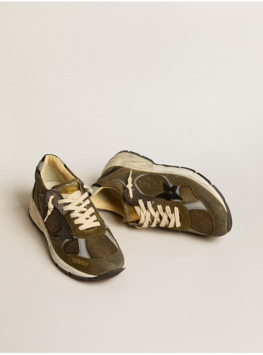 Women’s Dad-Star in suede and mesh with black leather star and heel tab