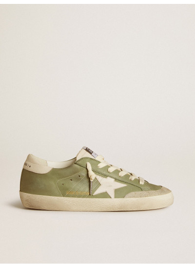 Super-Star LTD in green nubuck with white leather star and heel tab