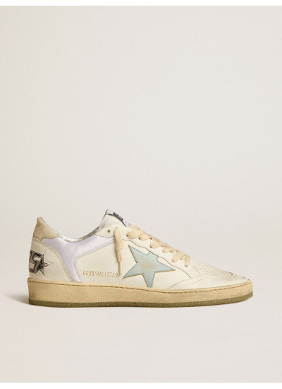 Ball Star in nylon and leather with pink and light blue star and beige heel tab