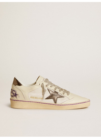 Ball Star in mesh and leather with metallic leather star and heel tab