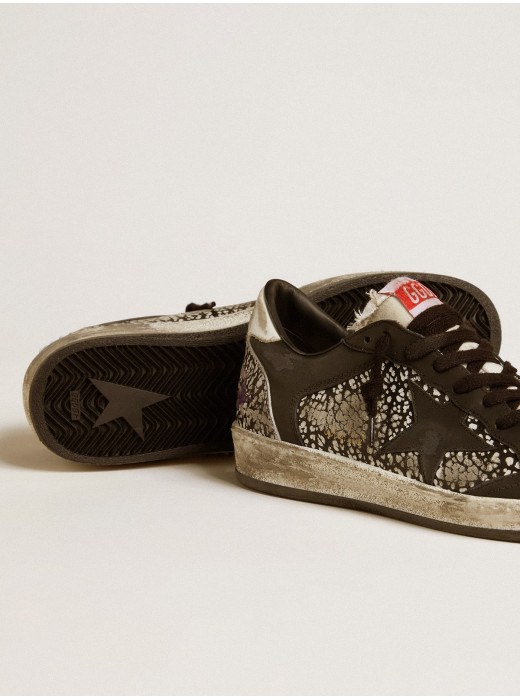 Women's Ball Star in elephant-print leather with black leather star