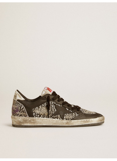 Women's Ball Star in elephant-print leather with black leather star