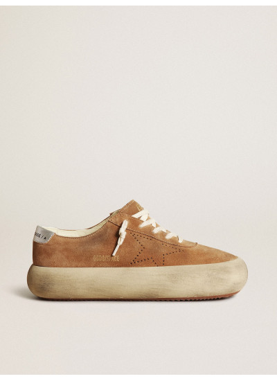 Women's Space-Star in tobacco-colored suede with perforated star