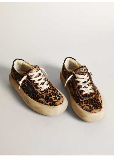 Women's Space-Star in leopard print pony skin with black star