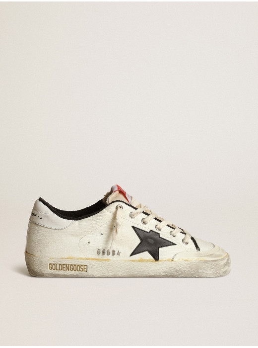 Women's Super-Star LTD in beige canvas with black star