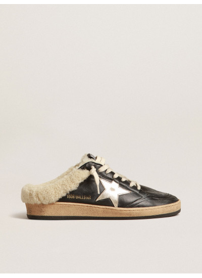 Ball Star Sabots in nappa with platinum star and shearling lining