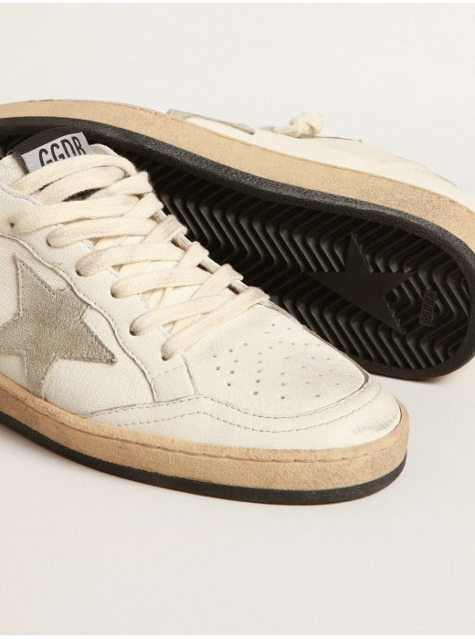 Ball Star Sabots in nappa leather with ice-gray suede star