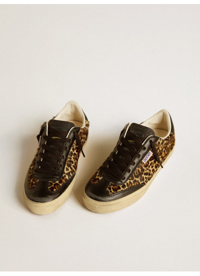 Soul Star in leopard-print pony skin with black nappa leather heel tab and inserts