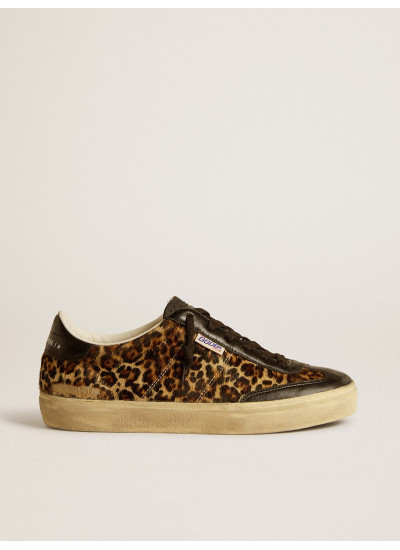 Soul Star in leopard-print pony skin with black nappa leather heel tab and inserts