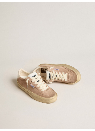 Soul Star in pink suede with milk-white leather heel tab