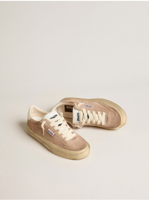 Soul Star in pink suede with milk-white leather heel tab