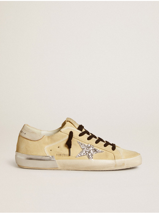 Women's Super-Star LTD in suede with glitter star and leather heel tab