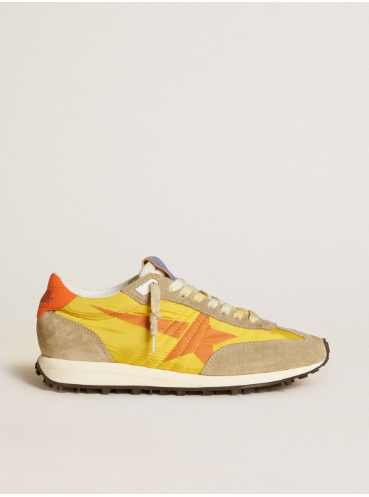 Women’s Marathon with yellow nylon upper and orange star