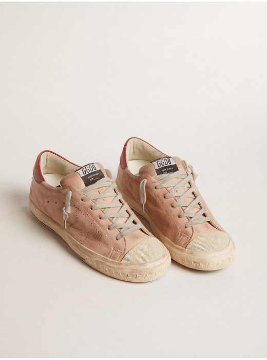 Super-Star LTD in pink nubuck with perforated star and leather heel tab