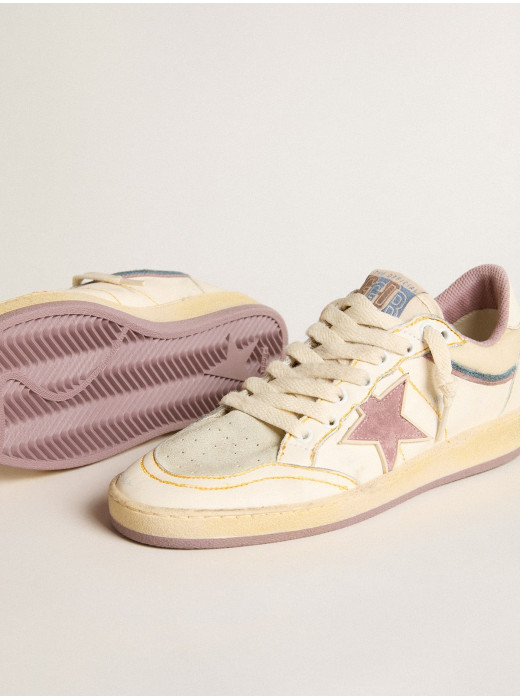 Women's Ball Star in nappa leather with mauve TPU star and leather heel tab