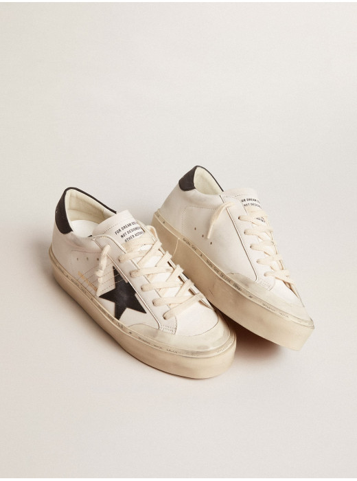 Woman's white bio-based Hi Star LTD with black bio-based star and heel tab