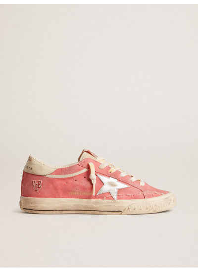 Women's Super-Star LTD in red suede with silver star and leather heel tab