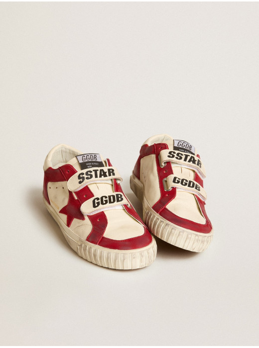 Women's Old School in nappa with red nubuck star and nappa heel tab