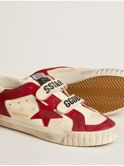 Women's Old School in nappa with red nubuck star and nappa heel tab