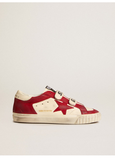 Women's Old School in nappa with red nubuck star and nappa heel tab