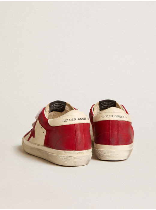 Women's Old School in nappa with red nubuck star and nappa heel tab