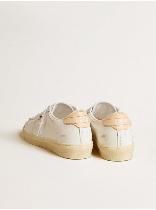 Matchstar in leather with peach pink heel tab